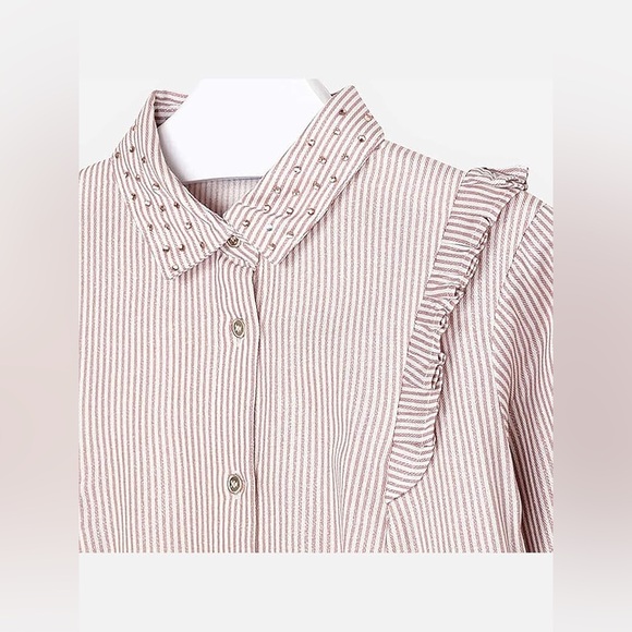 Mayoral Girls Striped Button Up Blouse - Picture 2 of 10